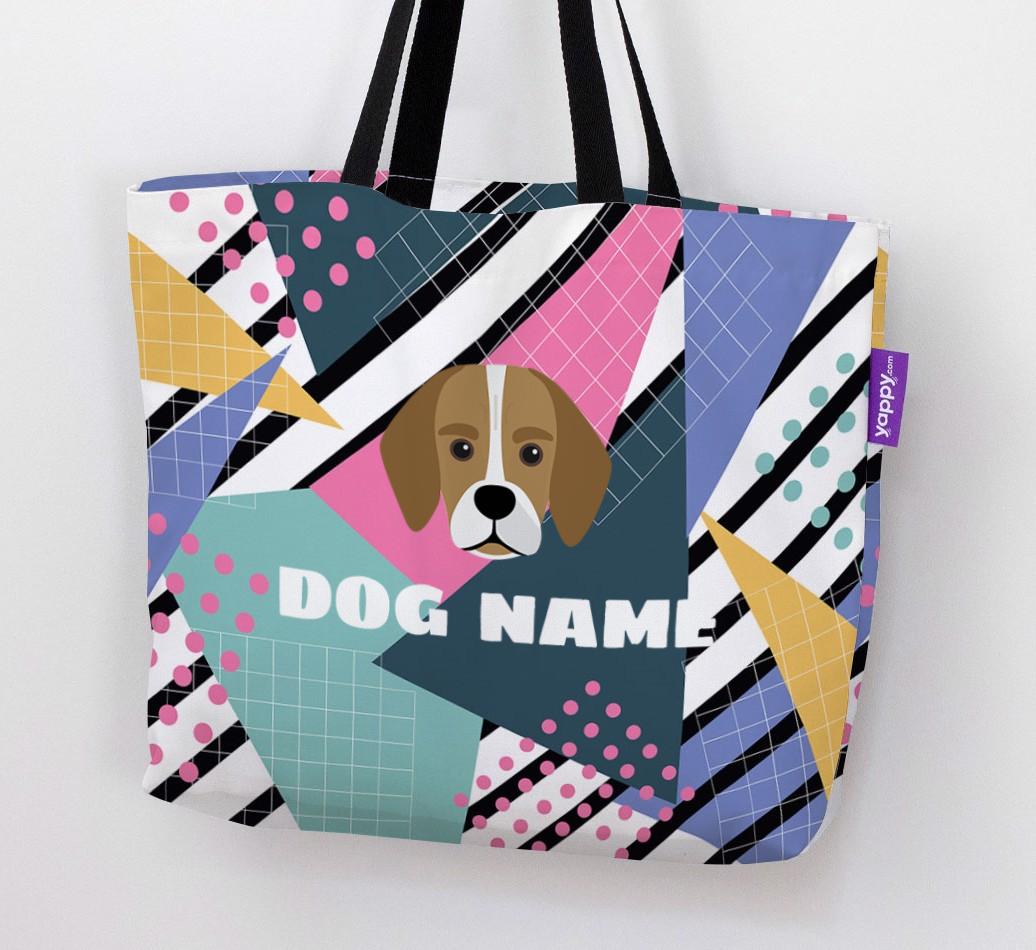 Retro Pattern: Personalized {breedFullName} Canvas Bag
