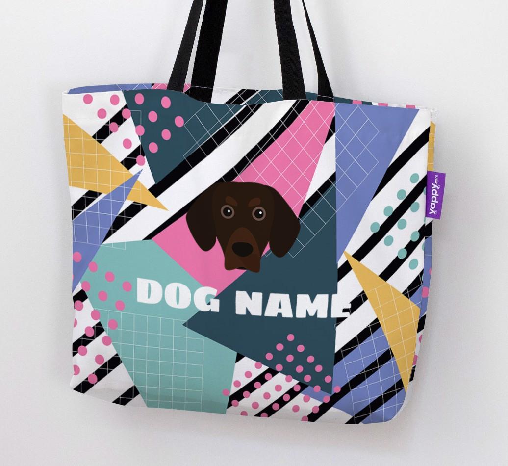 Retro Pattern: Personalized {breedFullName} Canvas Bag