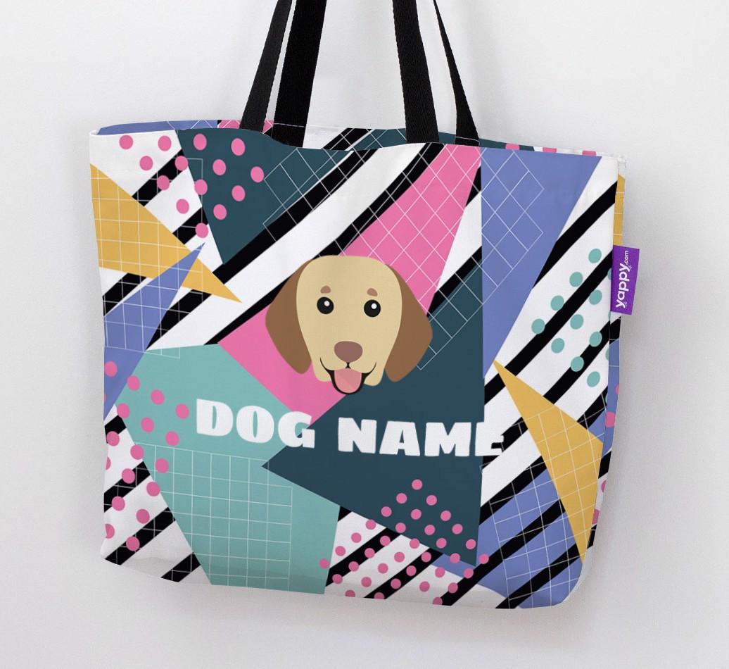 Retro Pattern: Personalized {breedFullName} Canvas Bag