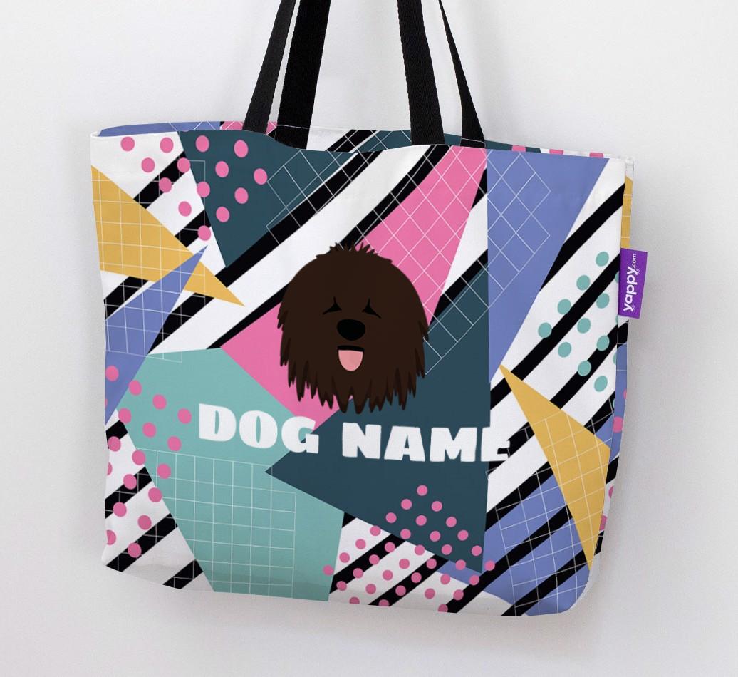 Retro Pattern: Personalized {breedFullName} Canvas Bag
