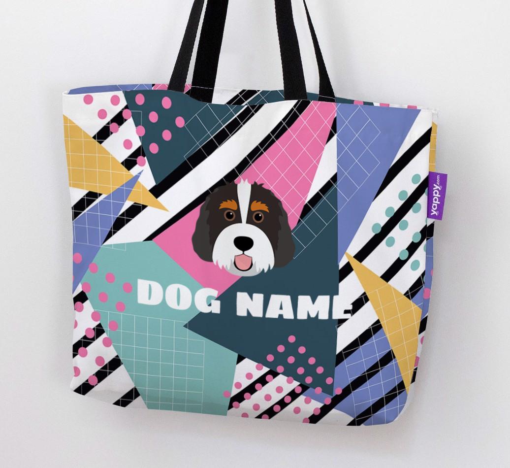 Retro Pattern: Personalized {breedFullName} Canvas Bag