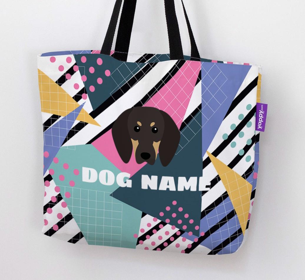 Retro Pattern: Personalized {breedFullName} Canvas Bag