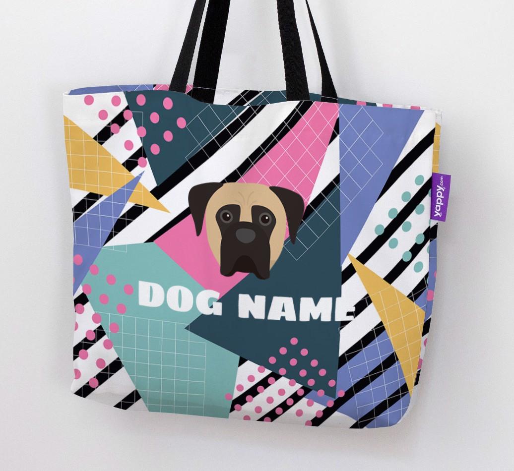 Retro Pattern: Personalized {breedFullName} Canvas Bag