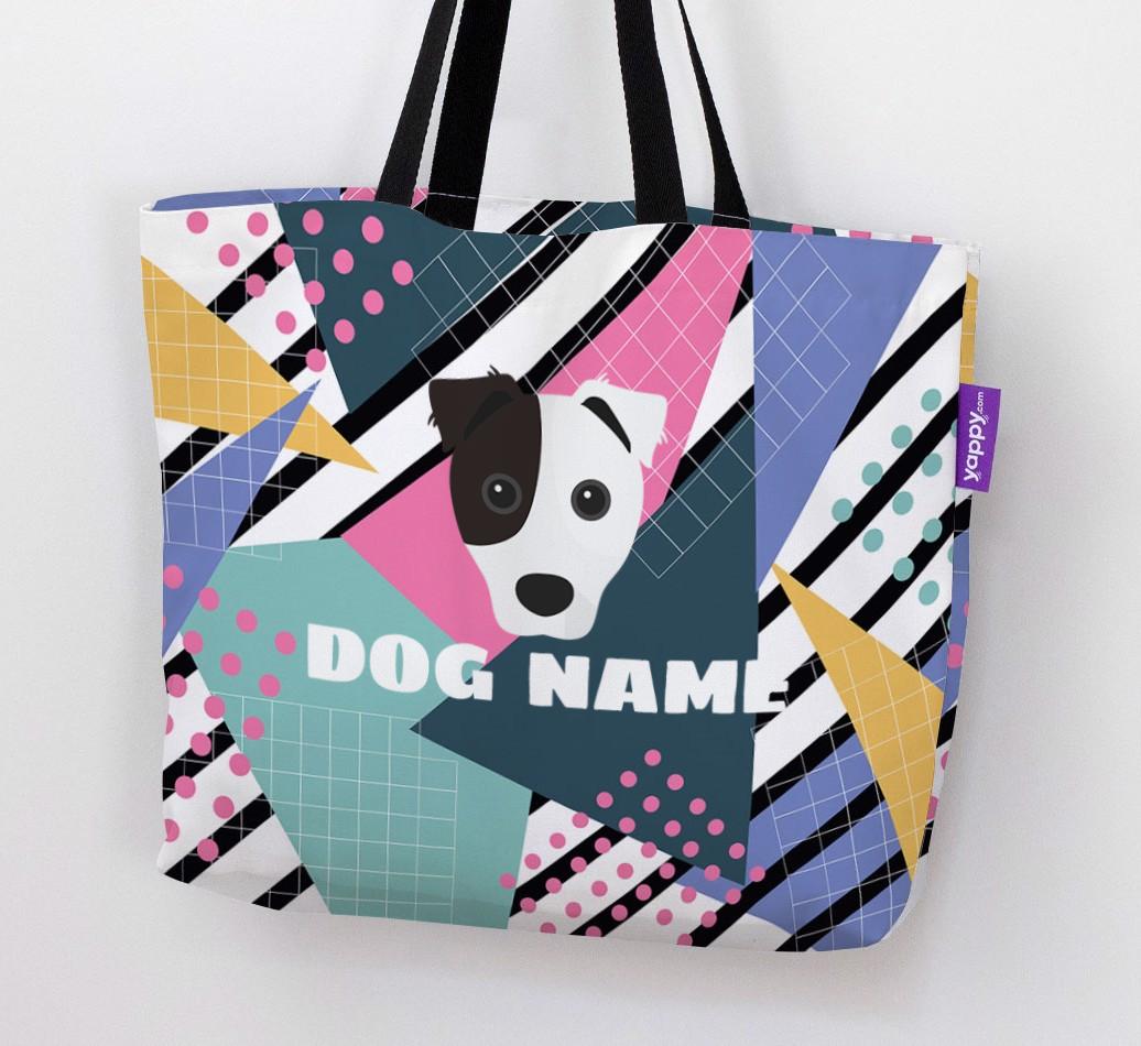 Retro Pattern: Personalized {breedFullName} Canvas Bag