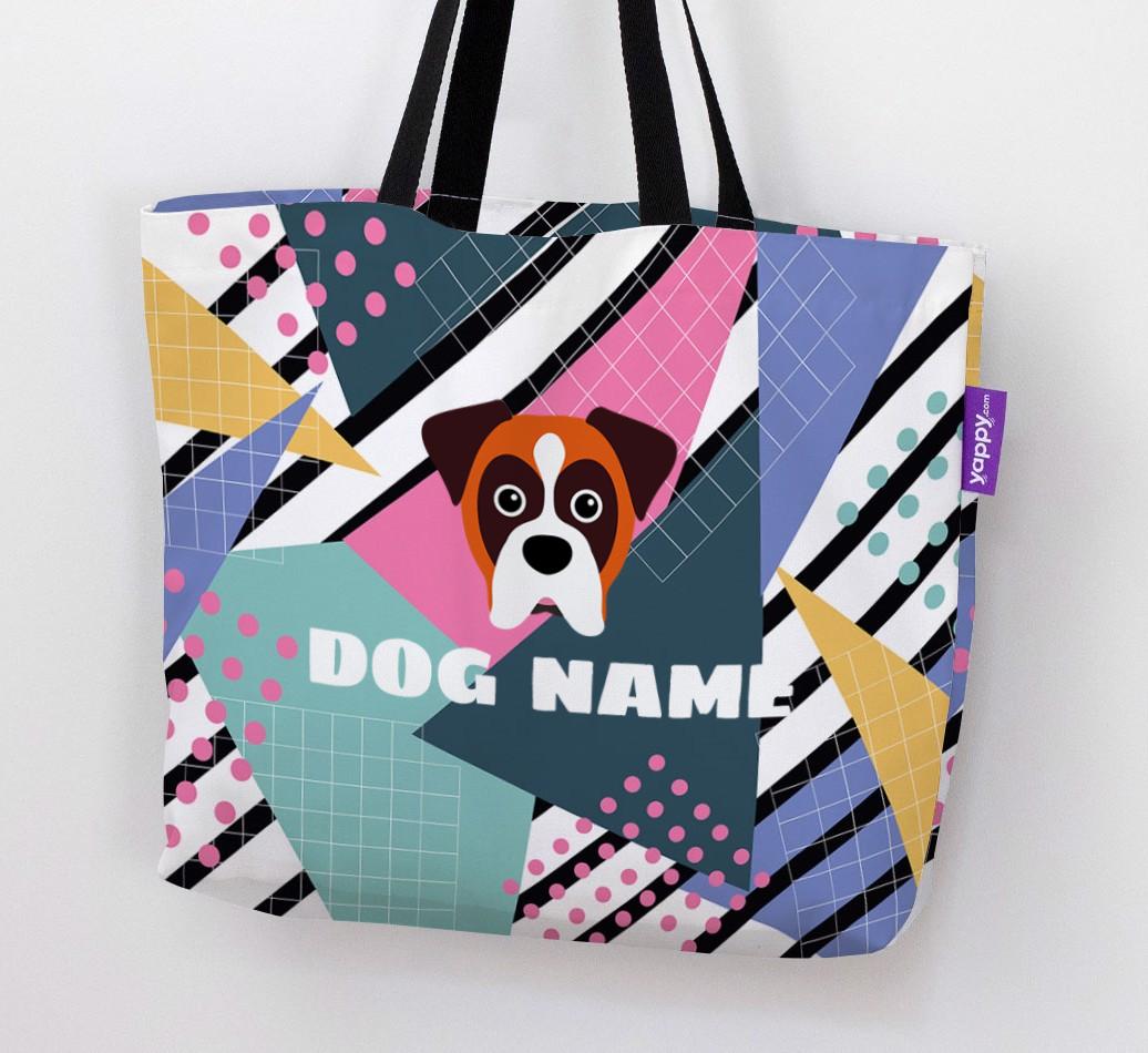 Retro Pattern: Personalized {breedFullName} Canvas Bag