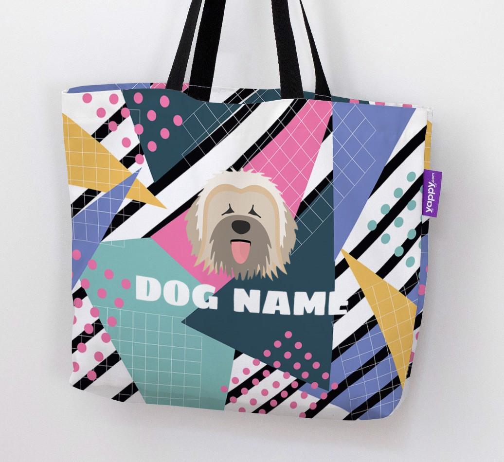 Retro Pattern: Personalized {breedFullName} Canvas Bag