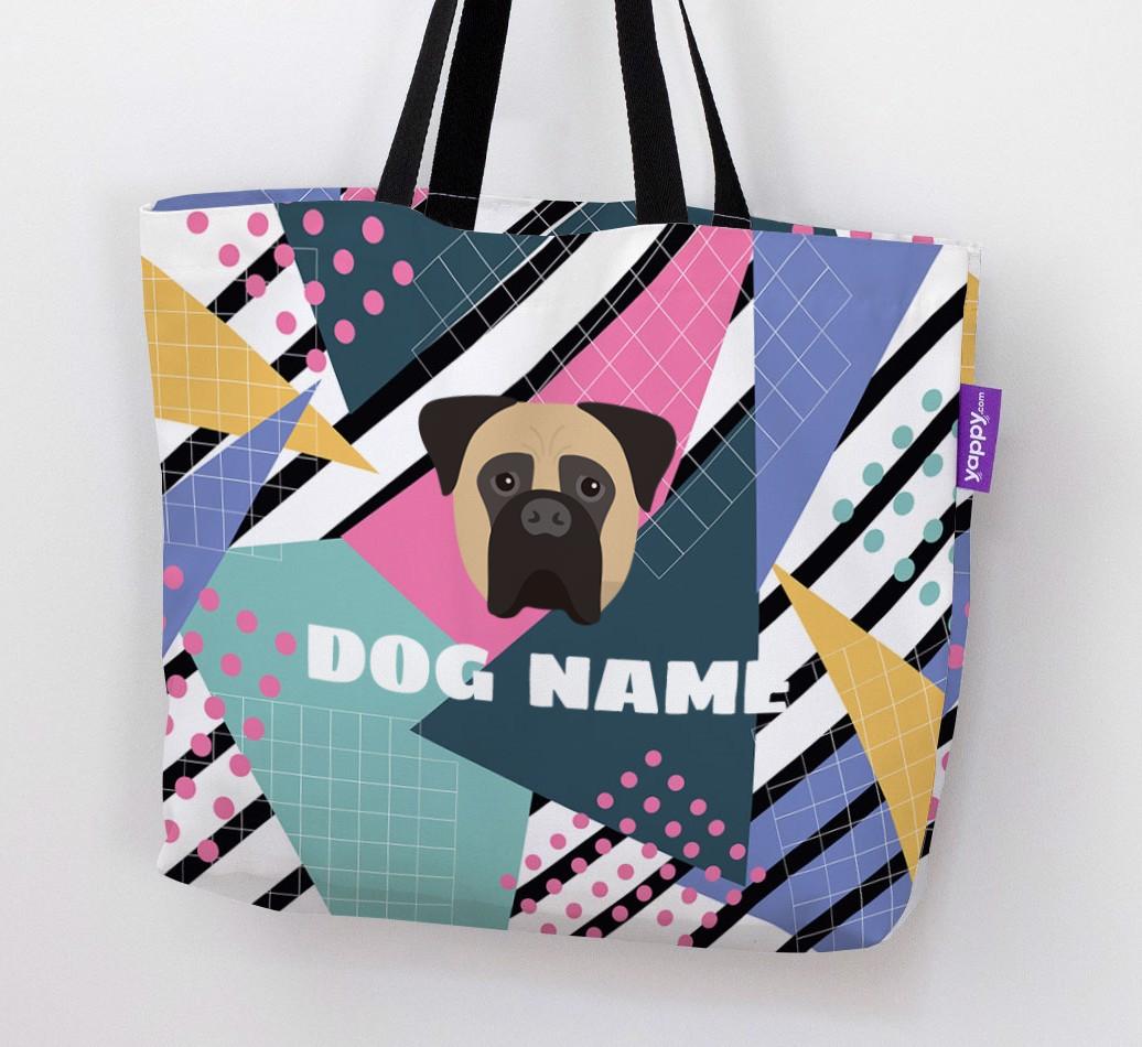 Retro Pattern: Personalized {breedFullName} Canvas Bag