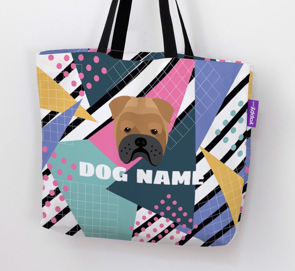 Retro Pattern: Personalized {breedFullName} Canvas Bag