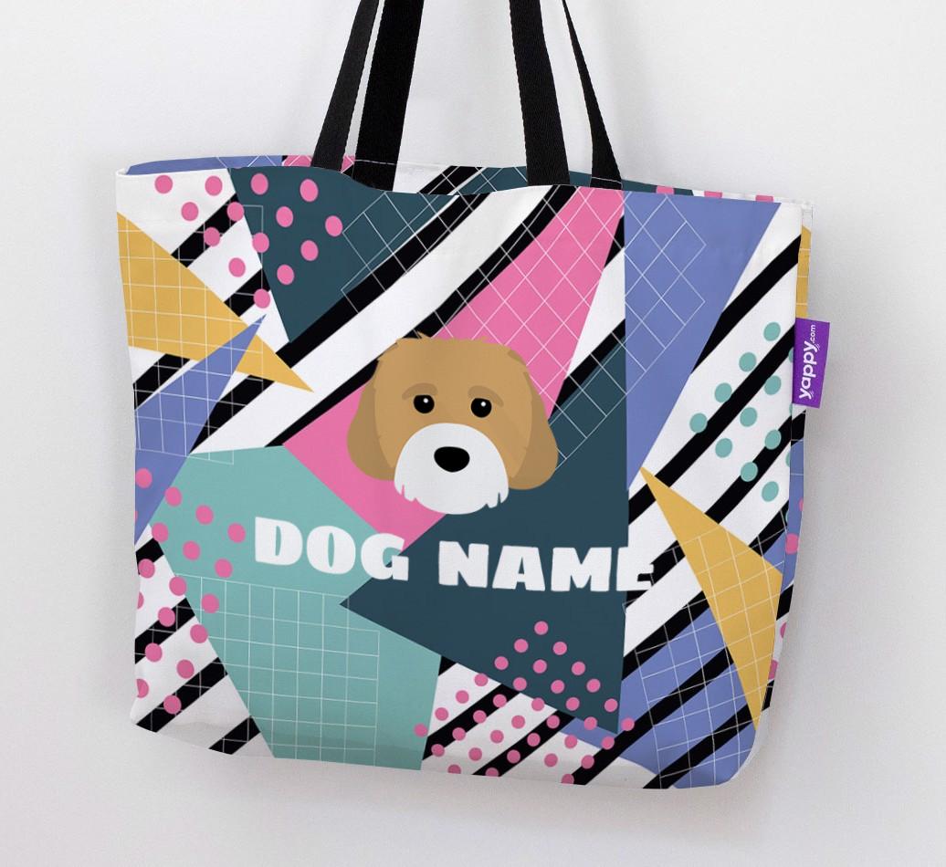 Retro Pattern: Personalized {breedFullName} Canvas Bag