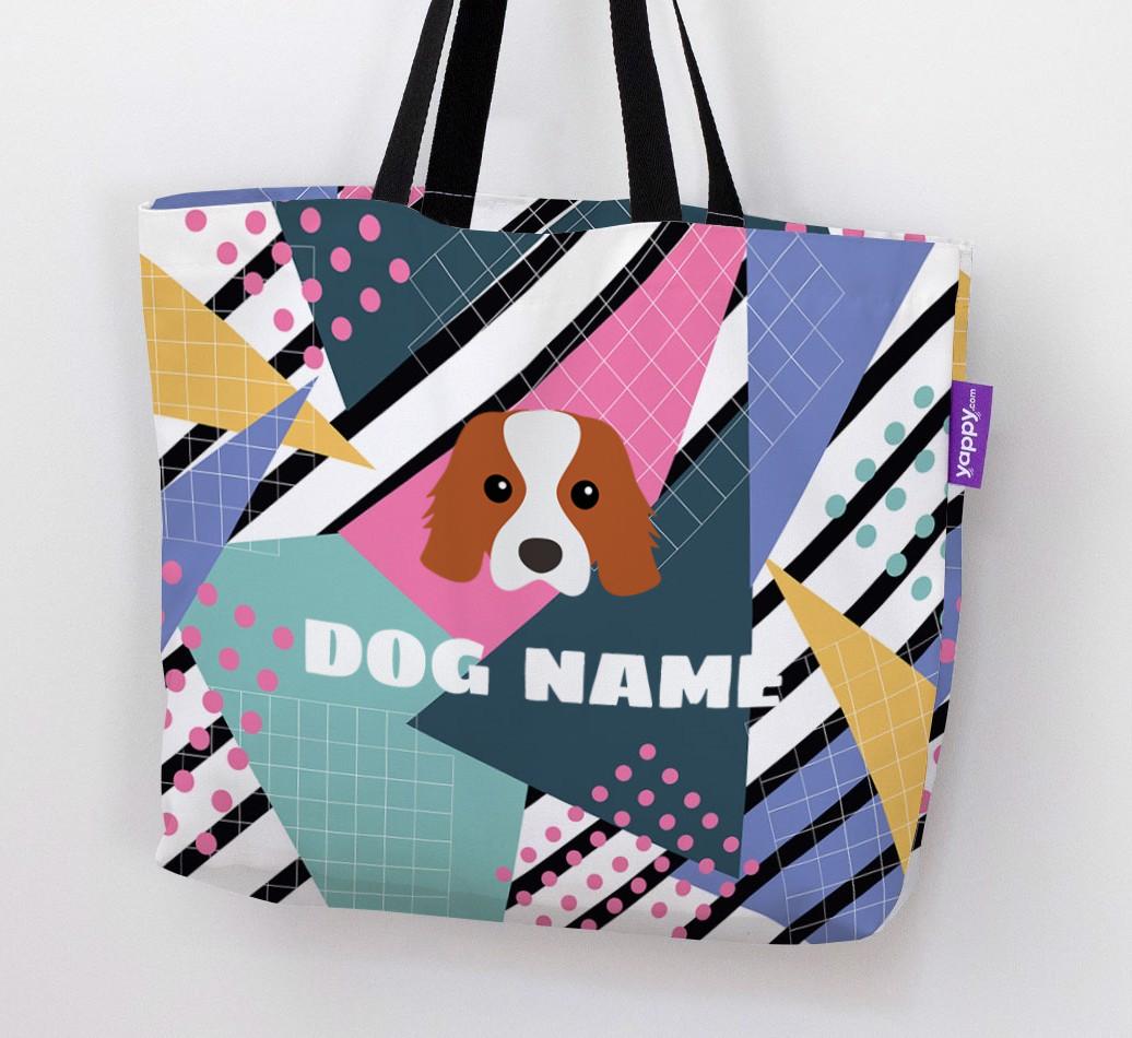 Retro Pattern: Personalized {breedFullName} Canvas Bag