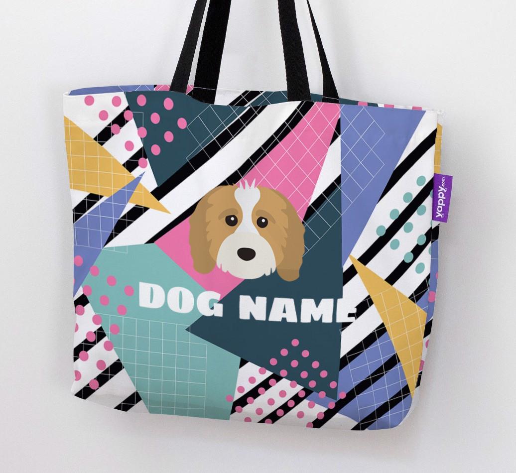 Retro Pattern: Personalized {breedFullName} Canvas Bag