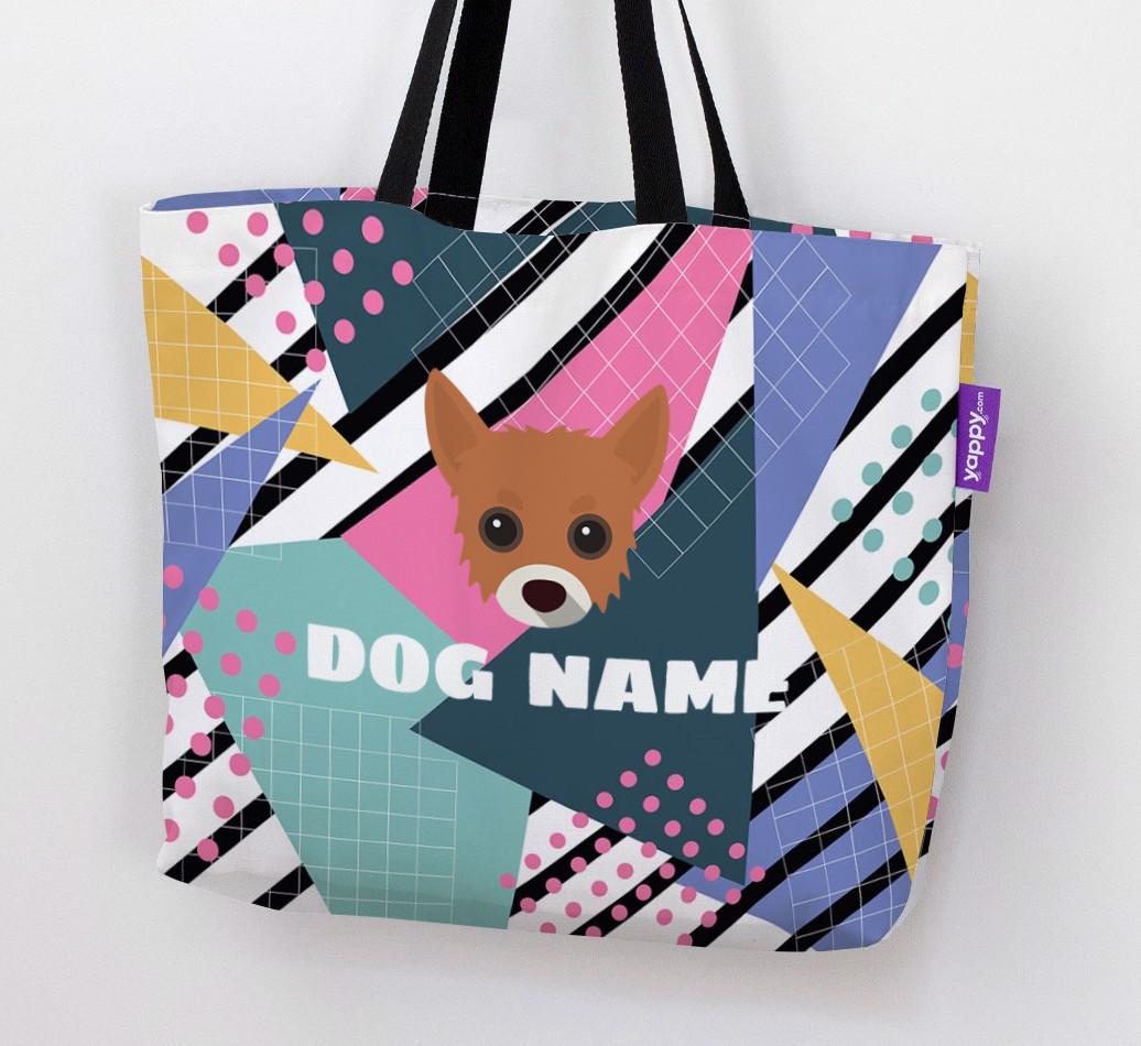 Retro Pattern: Personalized {breedFullName} Canvas Bag