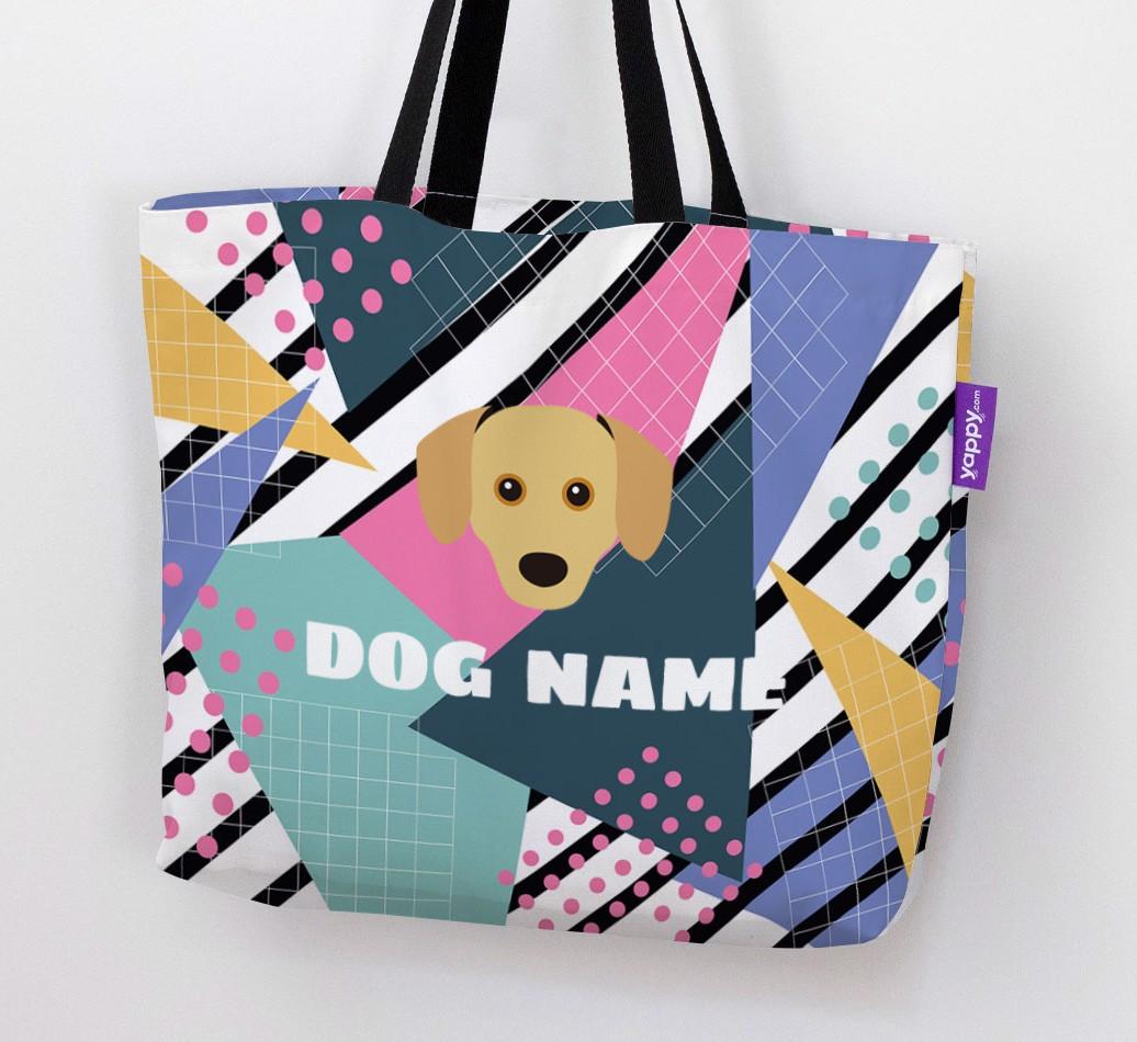 Retro Pattern: Personalized {breedFullName} Canvas Bag