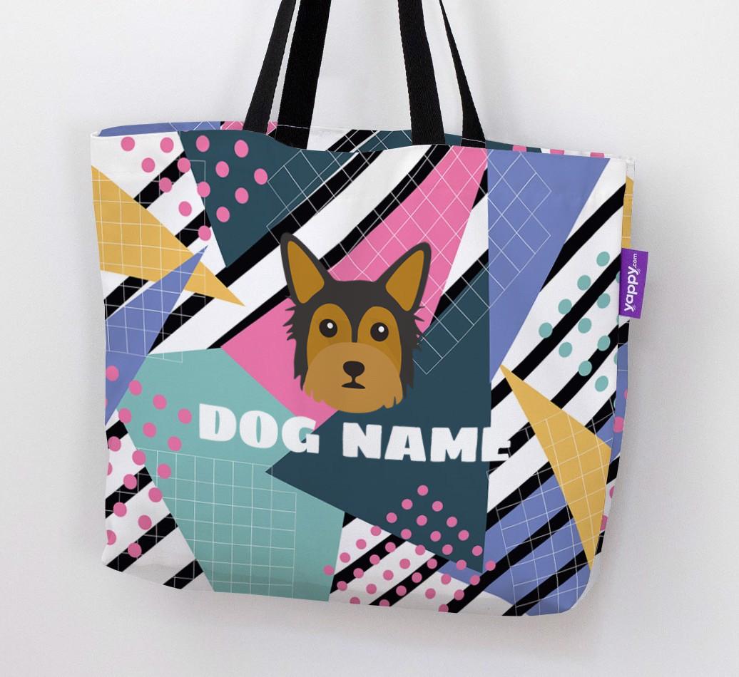 Retro Pattern: Personalized {breedFullName} Canvas Bag