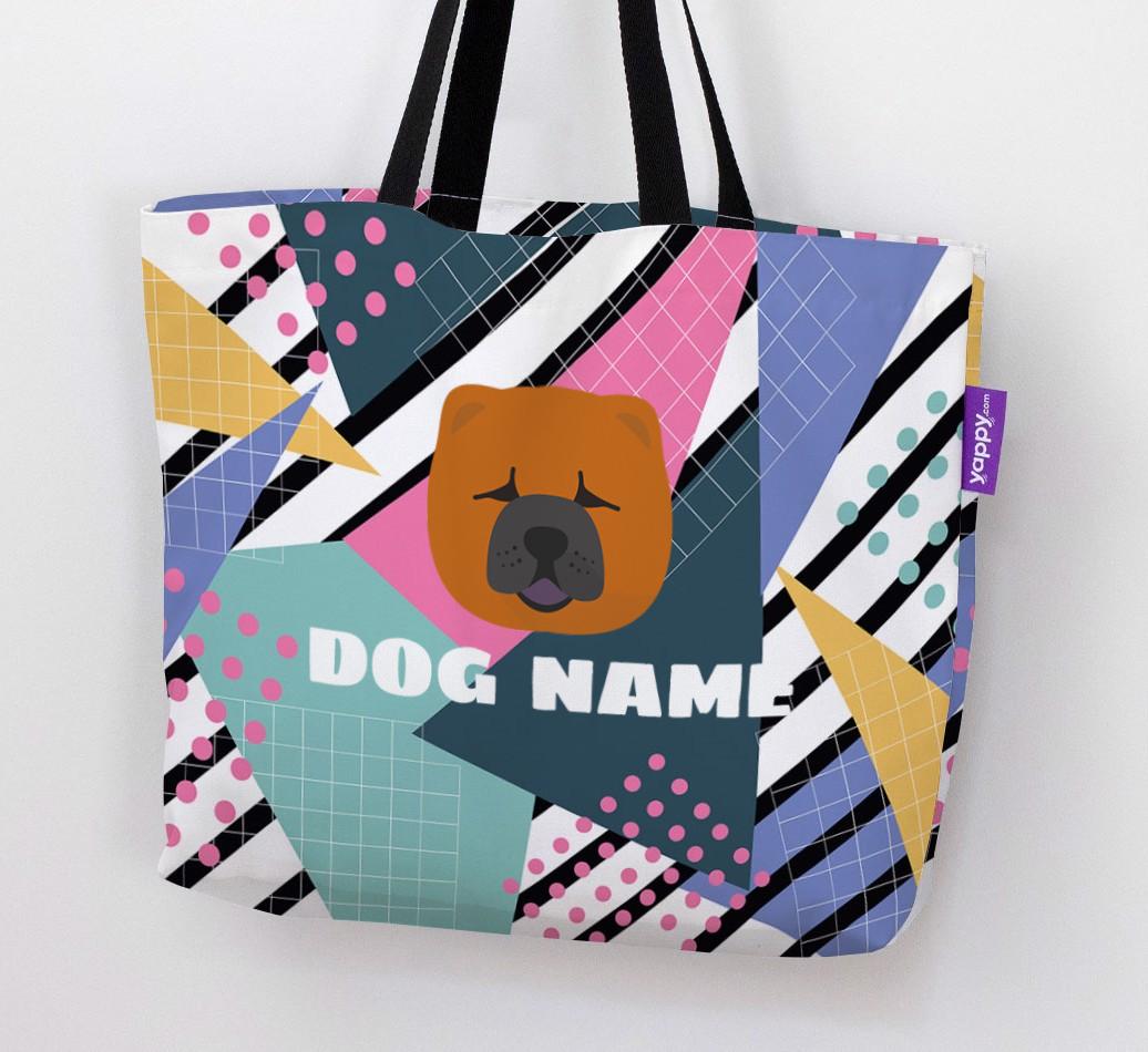 Retro Pattern: Personalized {breedFullName} Canvas Bag