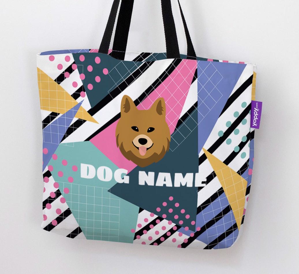 Retro Pattern: Personalized {breedFullName} Canvas Bag