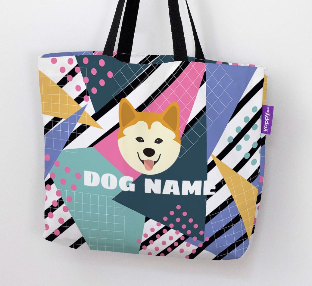 Retro Pattern: Personalized {breedFullName} Canvas Bag