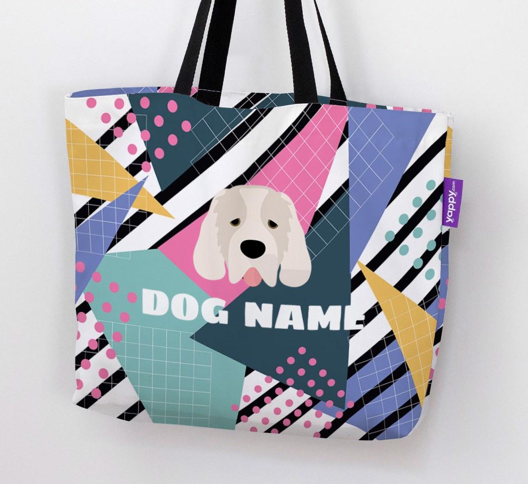 Retro Pattern: Personalized {breedFullName} Canvas Bag