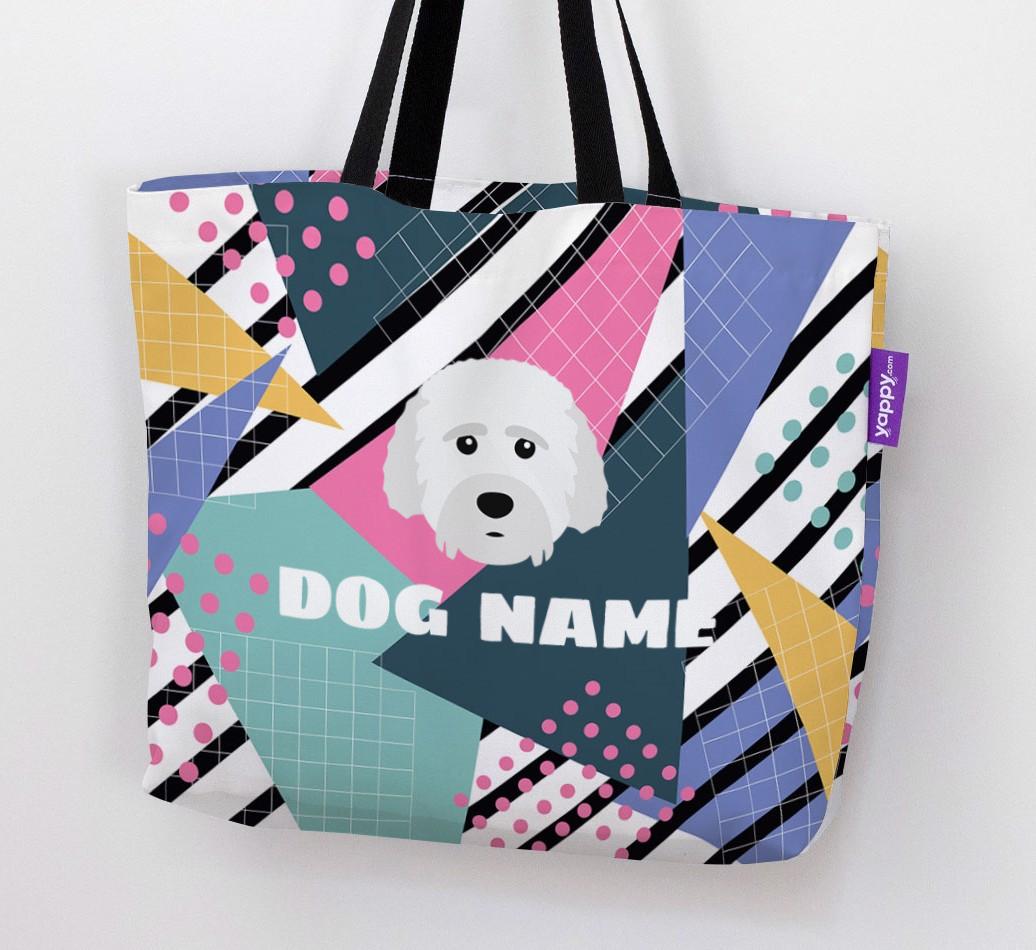 Retro Pattern: Personalized {breedFullName} Canvas Bag