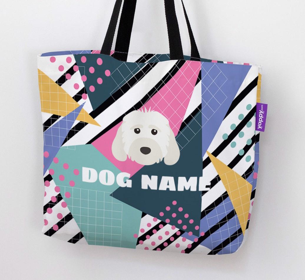 Retro Pattern: Personalized {breedFullName} Canvas Bag