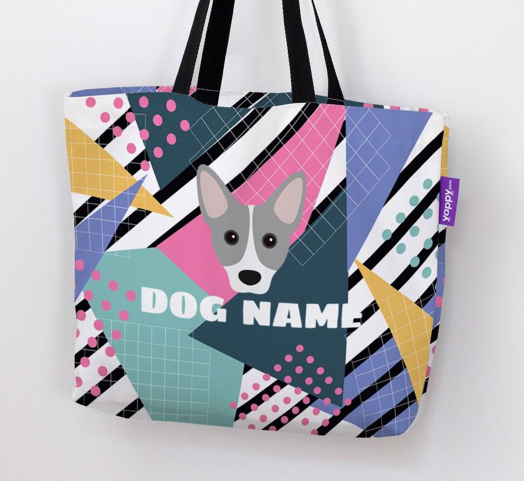 Retro Pattern: Personalized {breedFullName} Canvas Bag