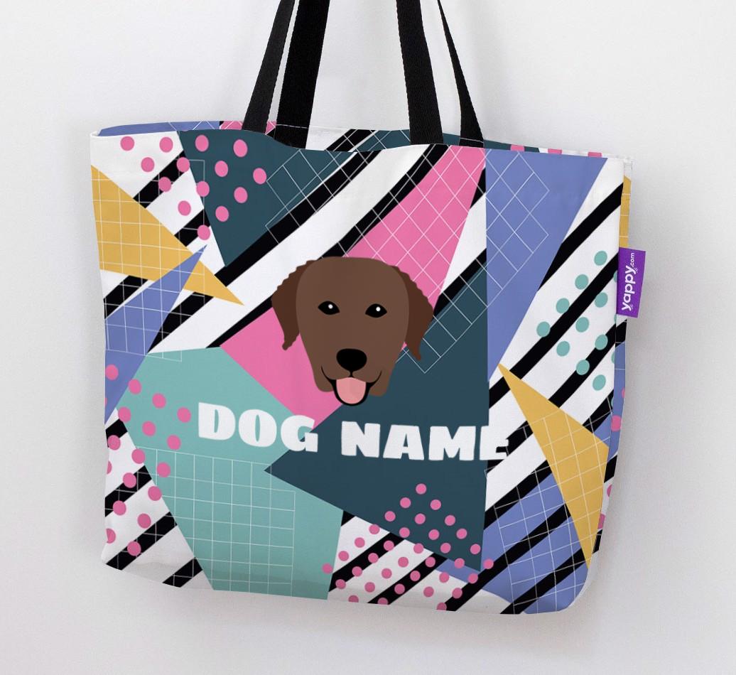 Retro Pattern: Personalized {breedFullName} Canvas Bag