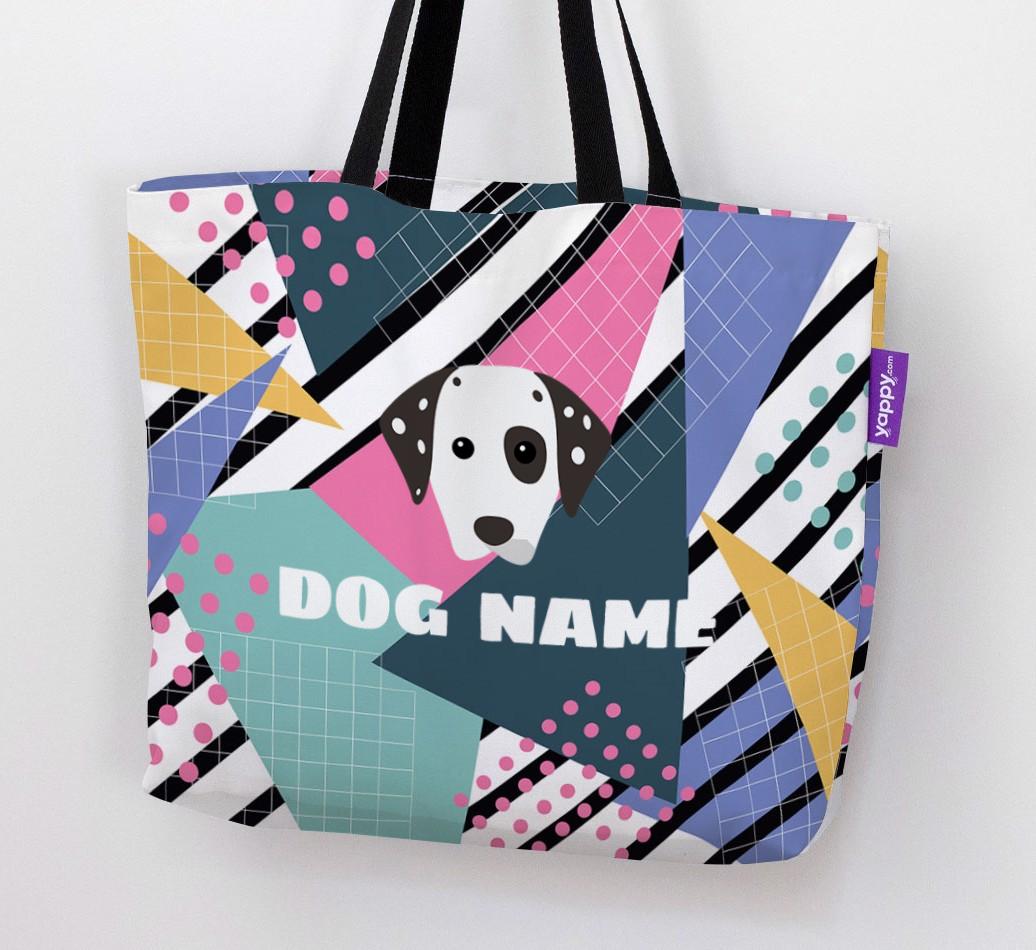 Retro Pattern: Personalized {breedFullName} Canvas Bag