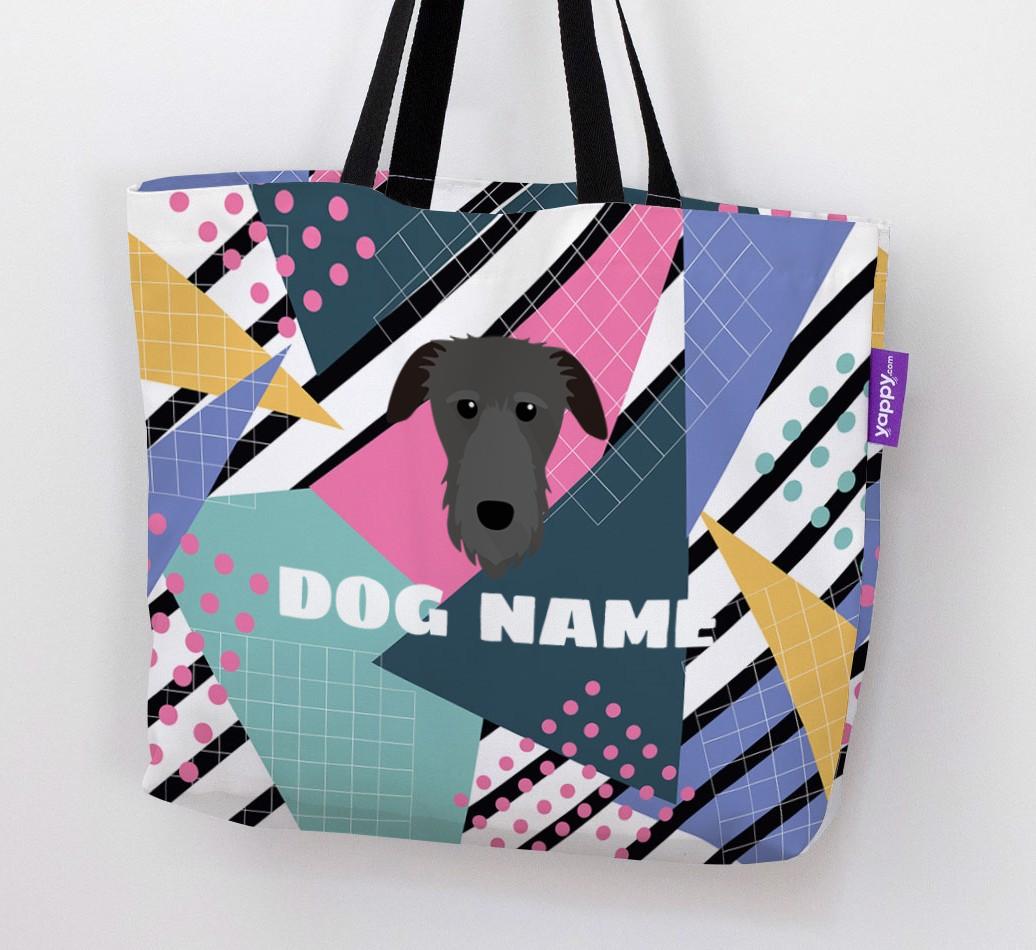 Retro Pattern: Personalized {breedFullName} Canvas Bag