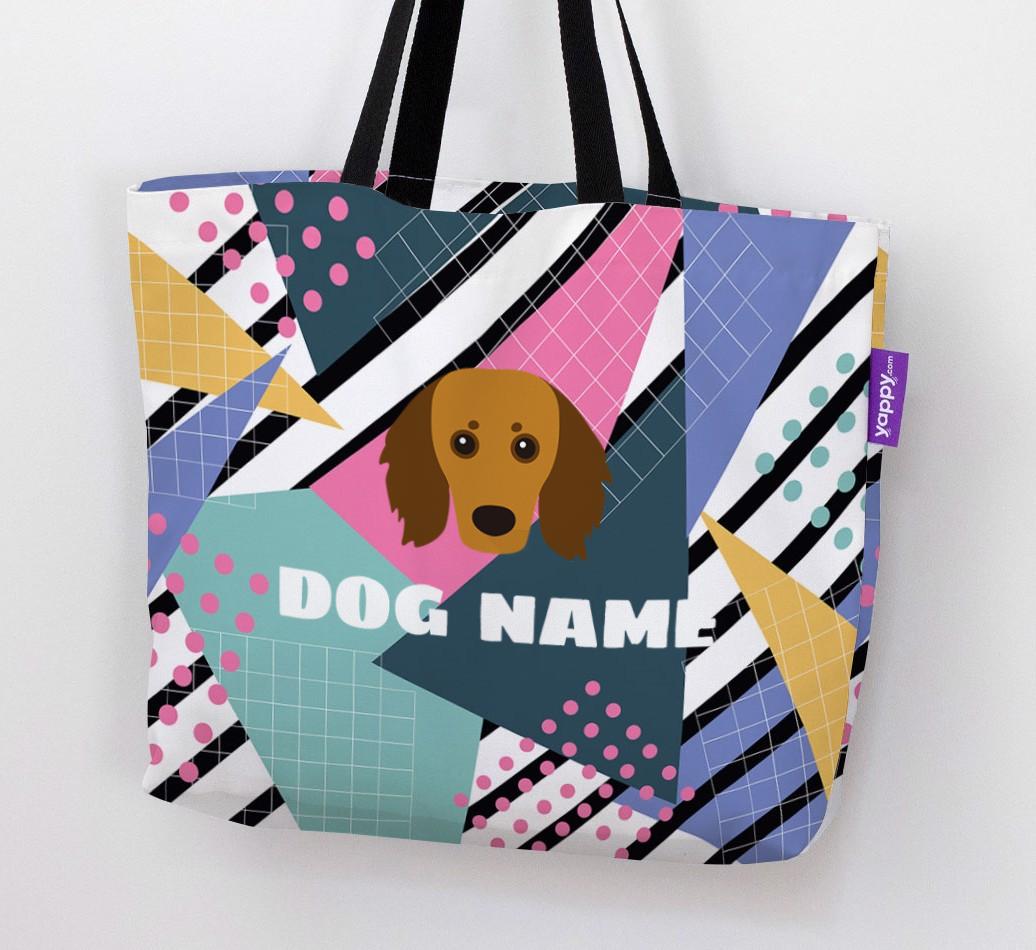 Retro Pattern: Personalized {breedFullName} Canvas Bag