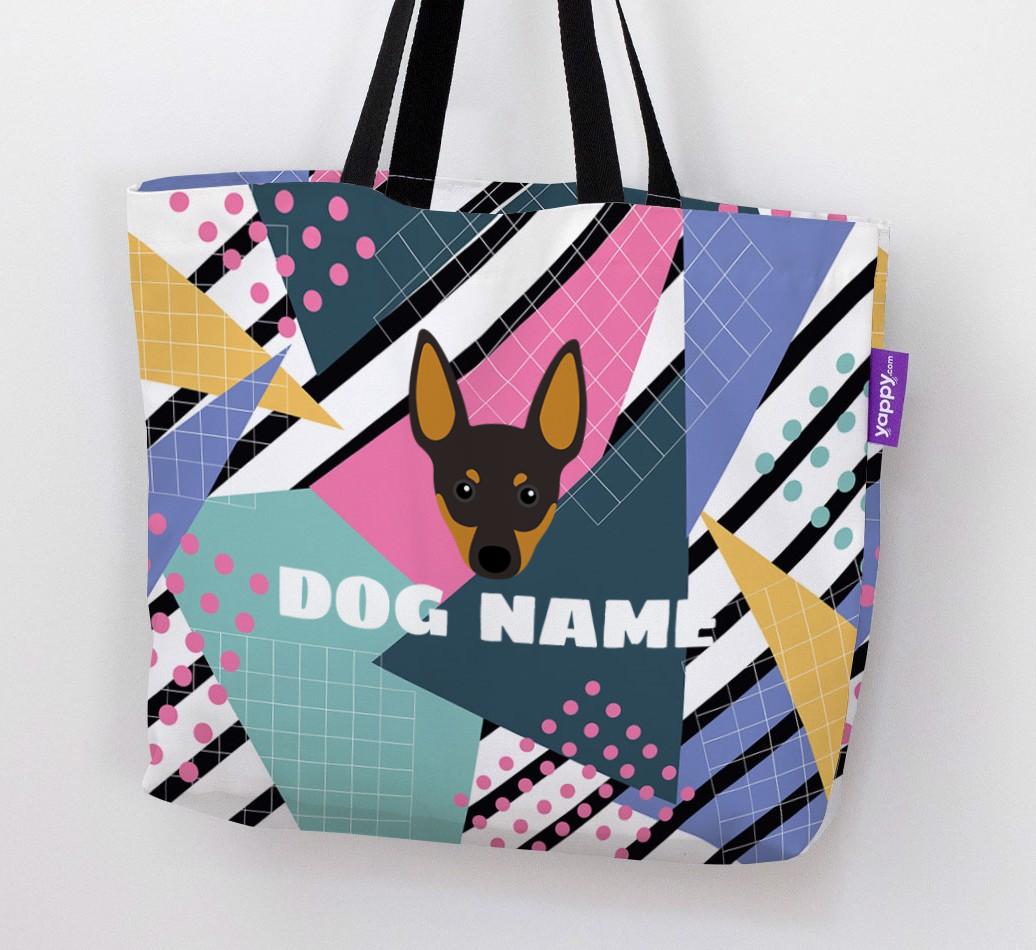 Retro Pattern: Personalized {breedFullName} Canvas Bag