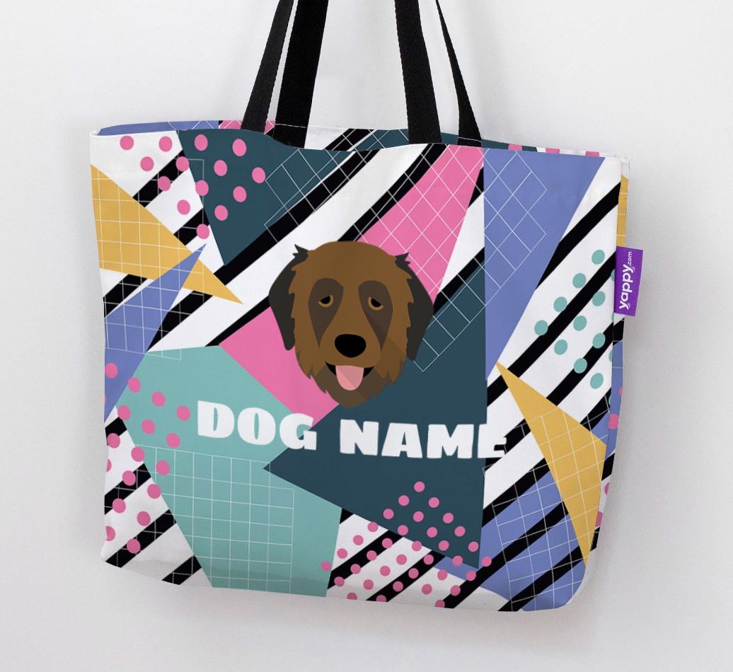 Retro Pattern: Personalized {breedFullName} Canvas Bag