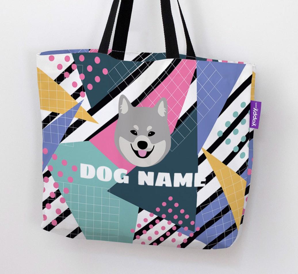 Retro Pattern: Personalized {breedFullName} Canvas Bag