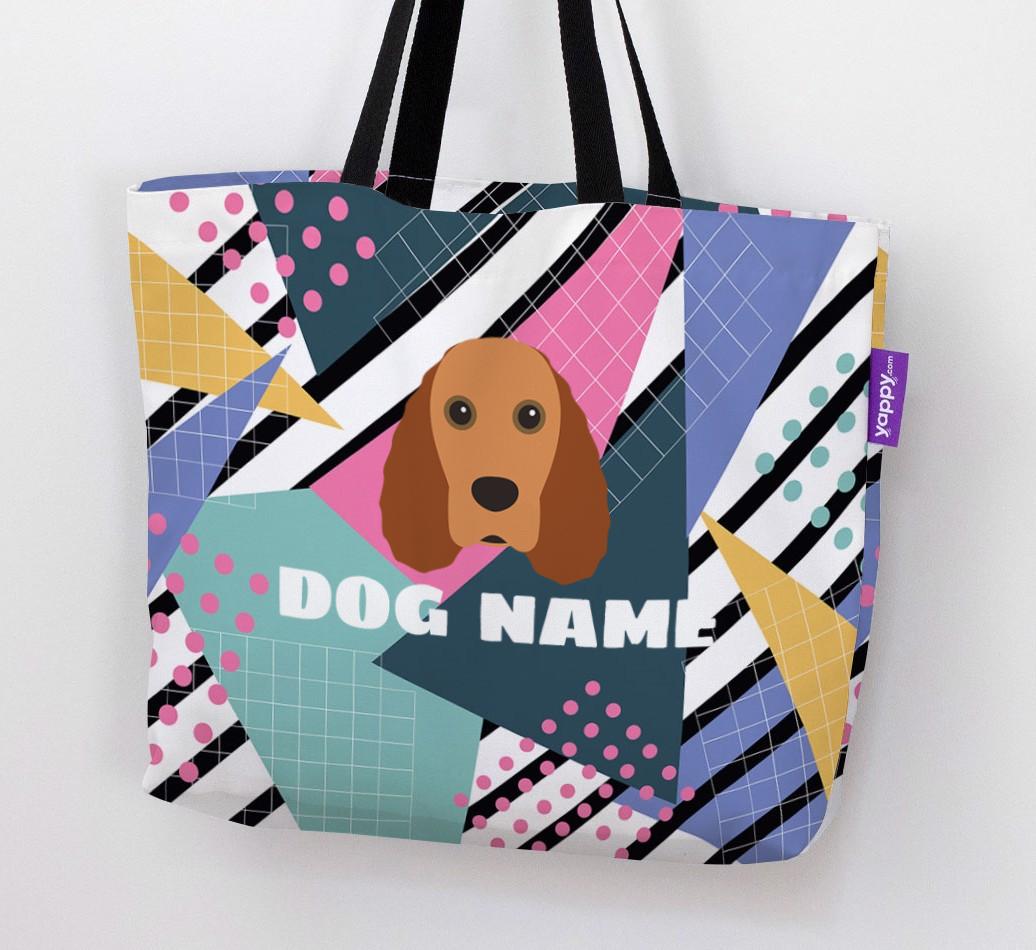 Retro Pattern: Personalized {breedFullName} Canvas Bag