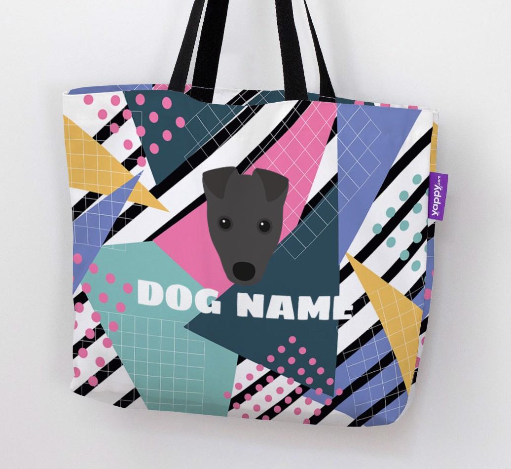 Retro Pattern: Personalized {breedFullName} Canvas Bag