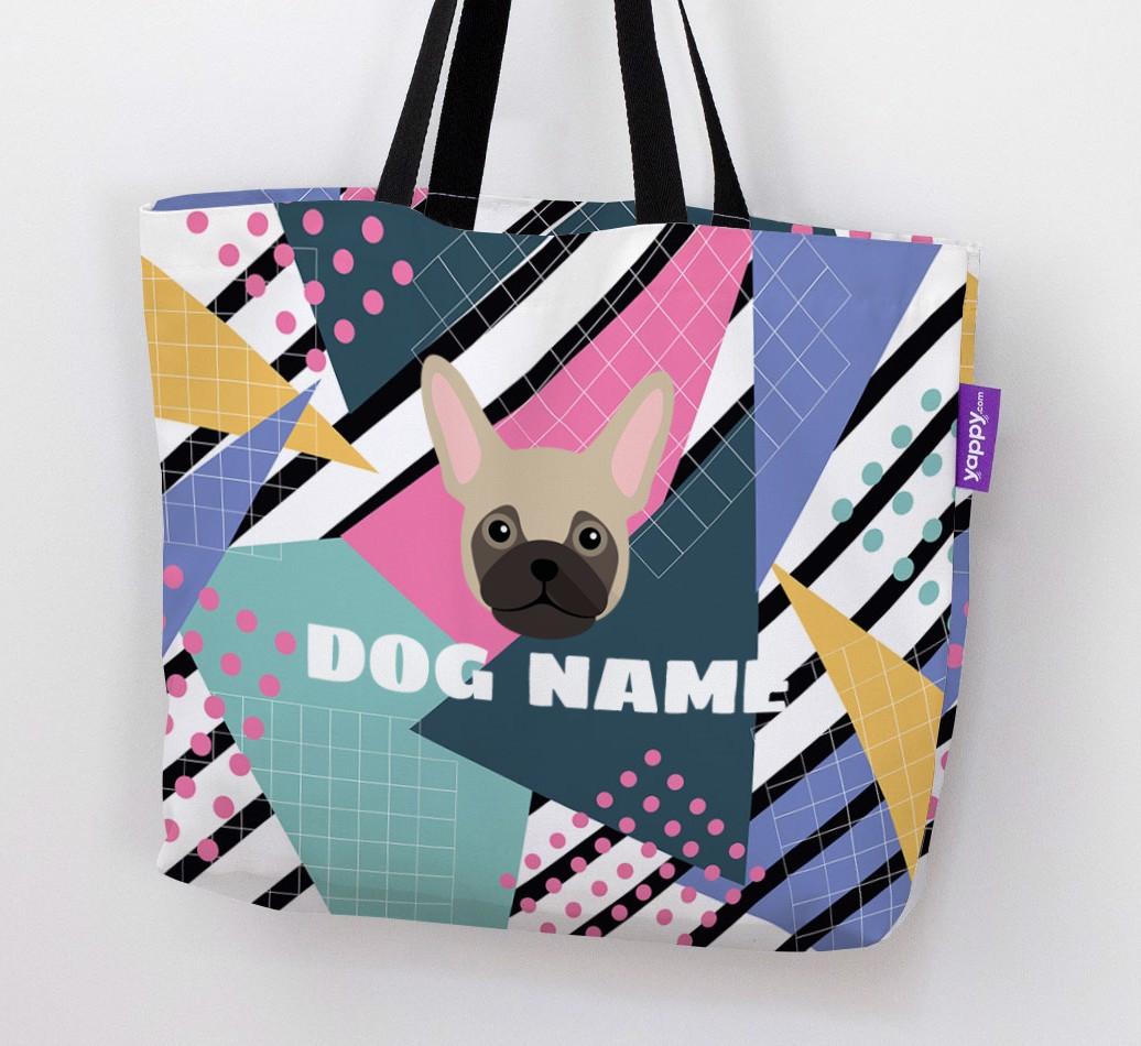 Retro Pattern: Personalized {breedFullName} Canvas Bag