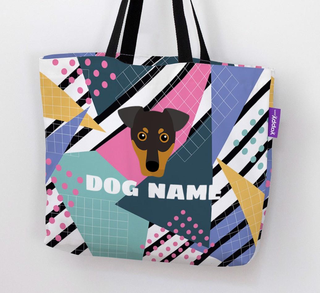 Retro Pattern: Personalized {breedFullName} Canvas Bag