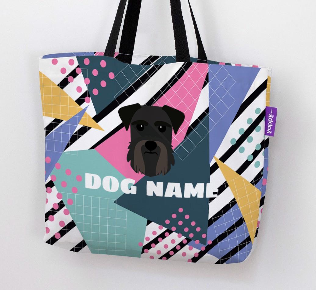 Retro Pattern: Personalized {breedFullName} Canvas Bag