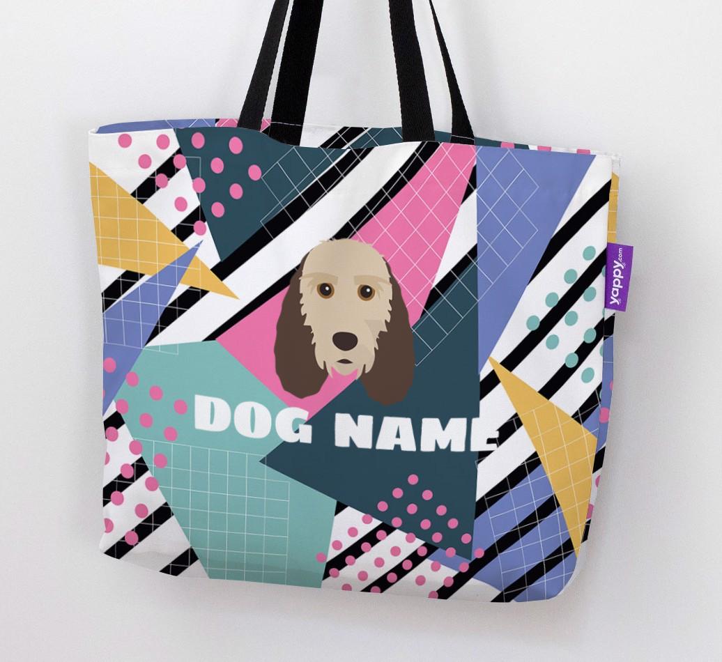 Retro Pattern: Personalized {breedFullName} Canvas Bag