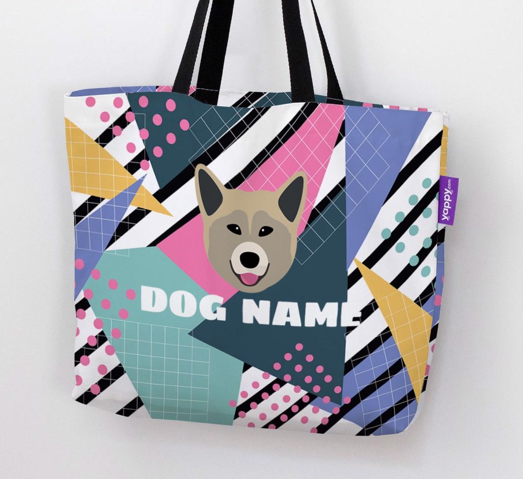 Retro Pattern: Personalized {breedFullName} Canvas Bag