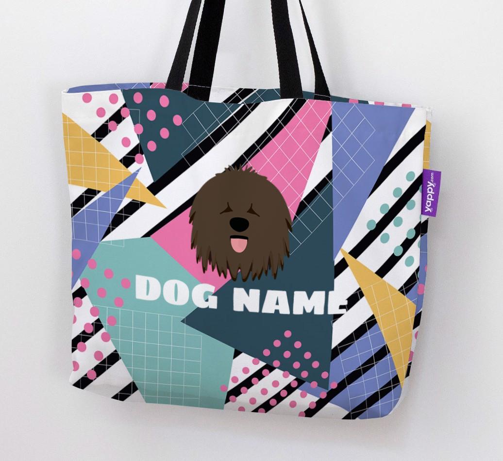 Retro Pattern: Personalized {breedFullName} Canvas Bag
