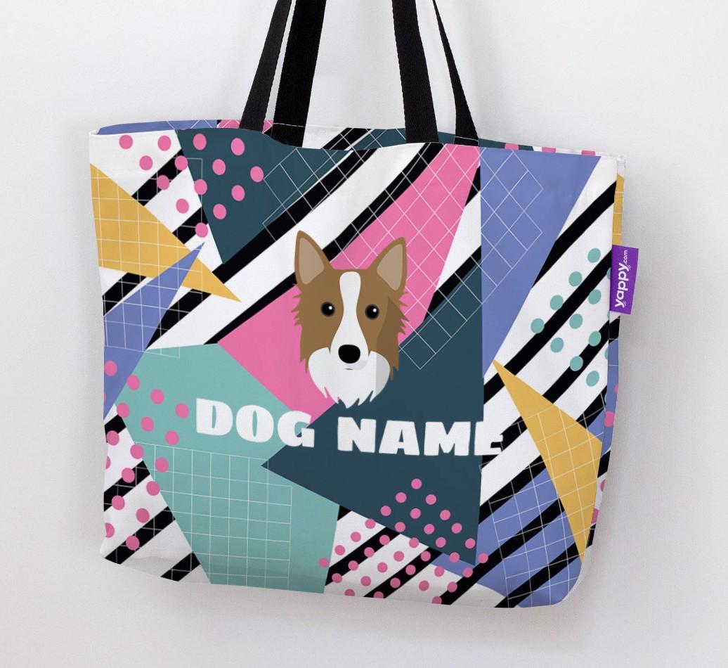 Retro Pattern: Personalized {breedFullName} Canvas Bag