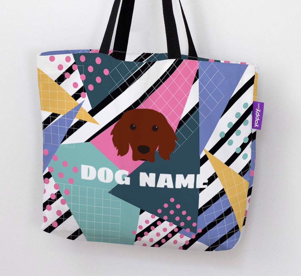 Retro Pattern: Personalized {breedFullName} Canvas Bag