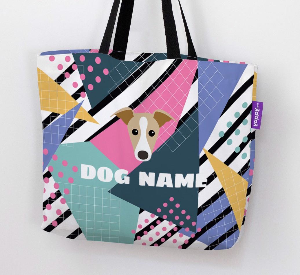 Retro Pattern: Personalized {breedFullName} Canvas Bag