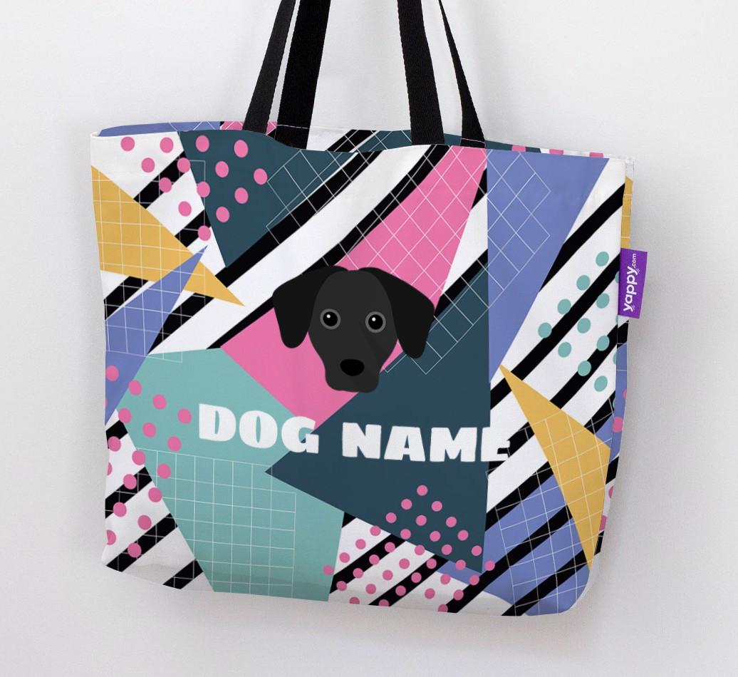Retro Pattern: Personalized {breedFullName} Canvas Bag