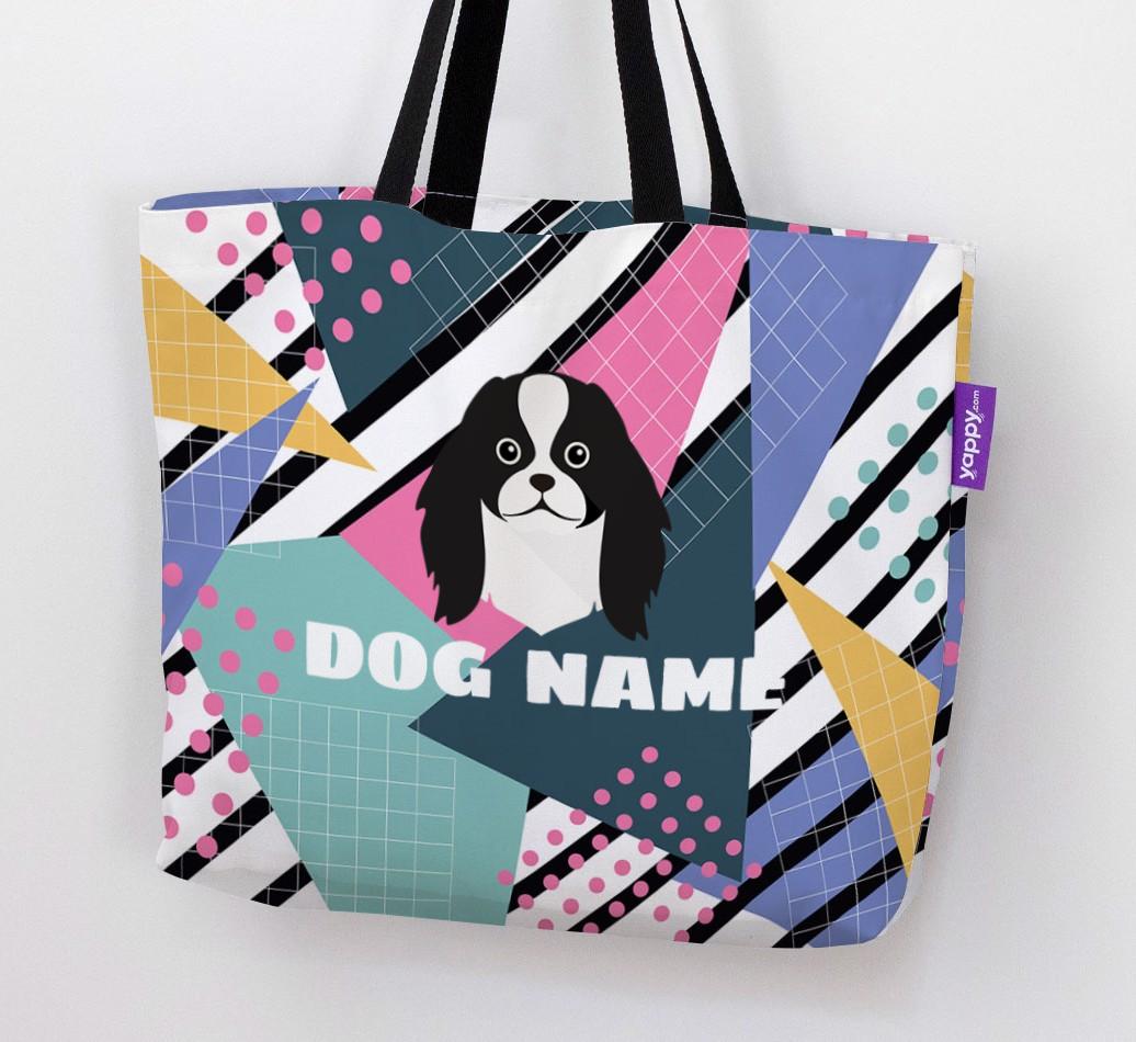 Retro Pattern: Personalized {breedFullName} Canvas Bag