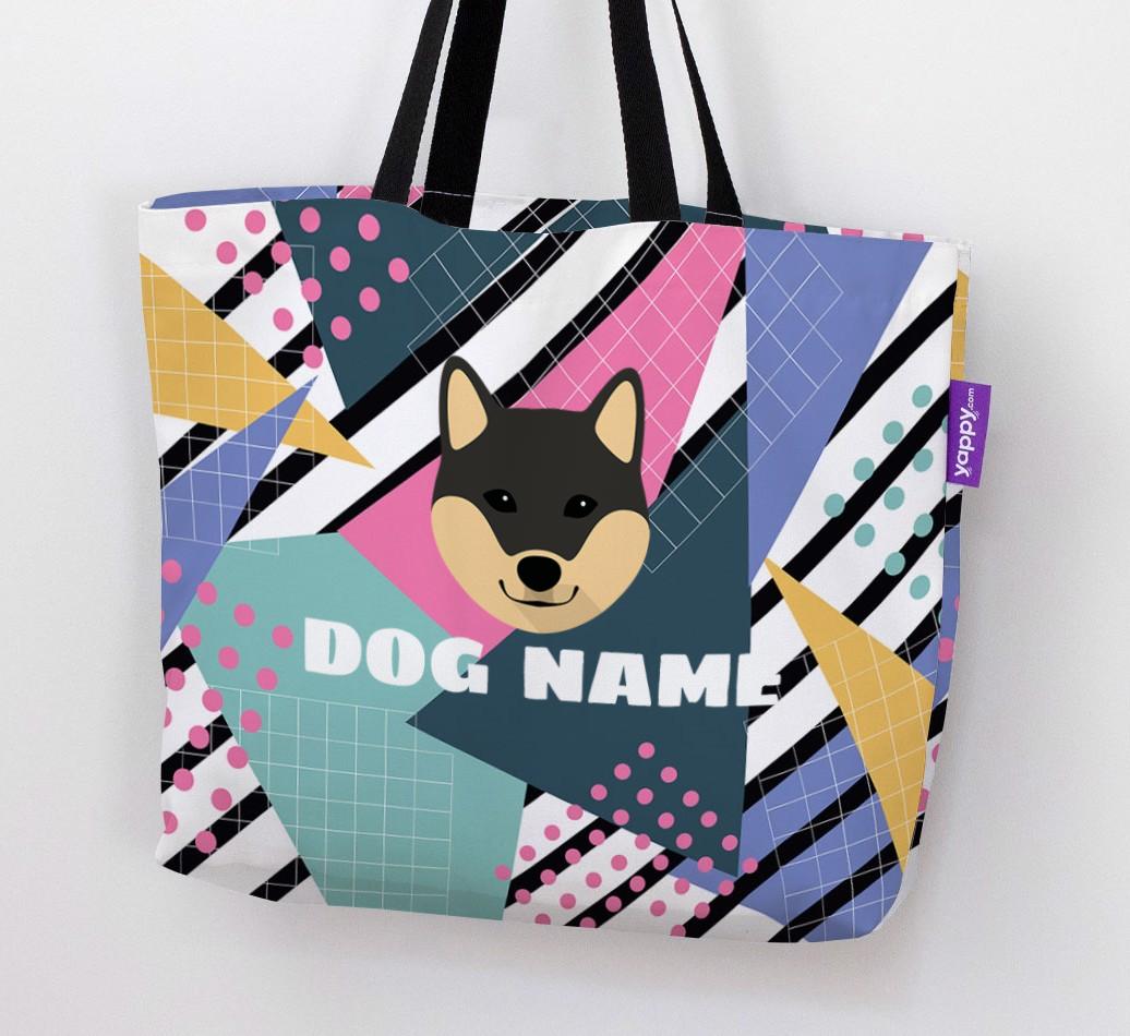 Retro Pattern: Personalized {breedFullName} Canvas Bag
