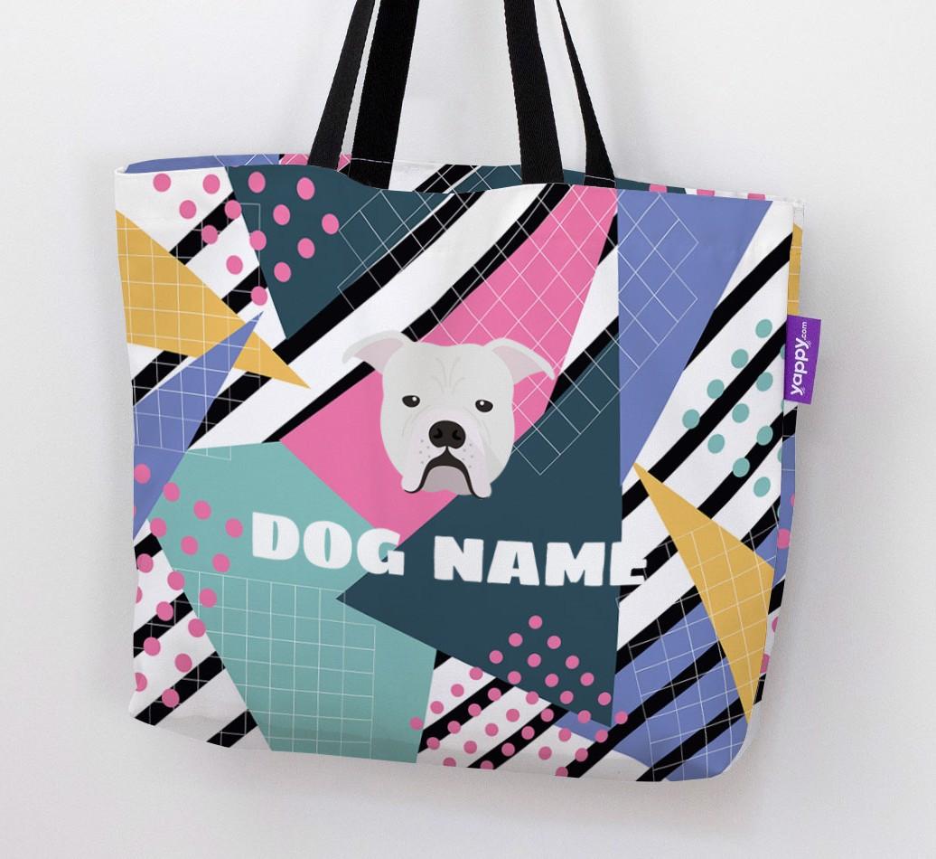 Retro Pattern: Personalized {breedFullName} Canvas Bag