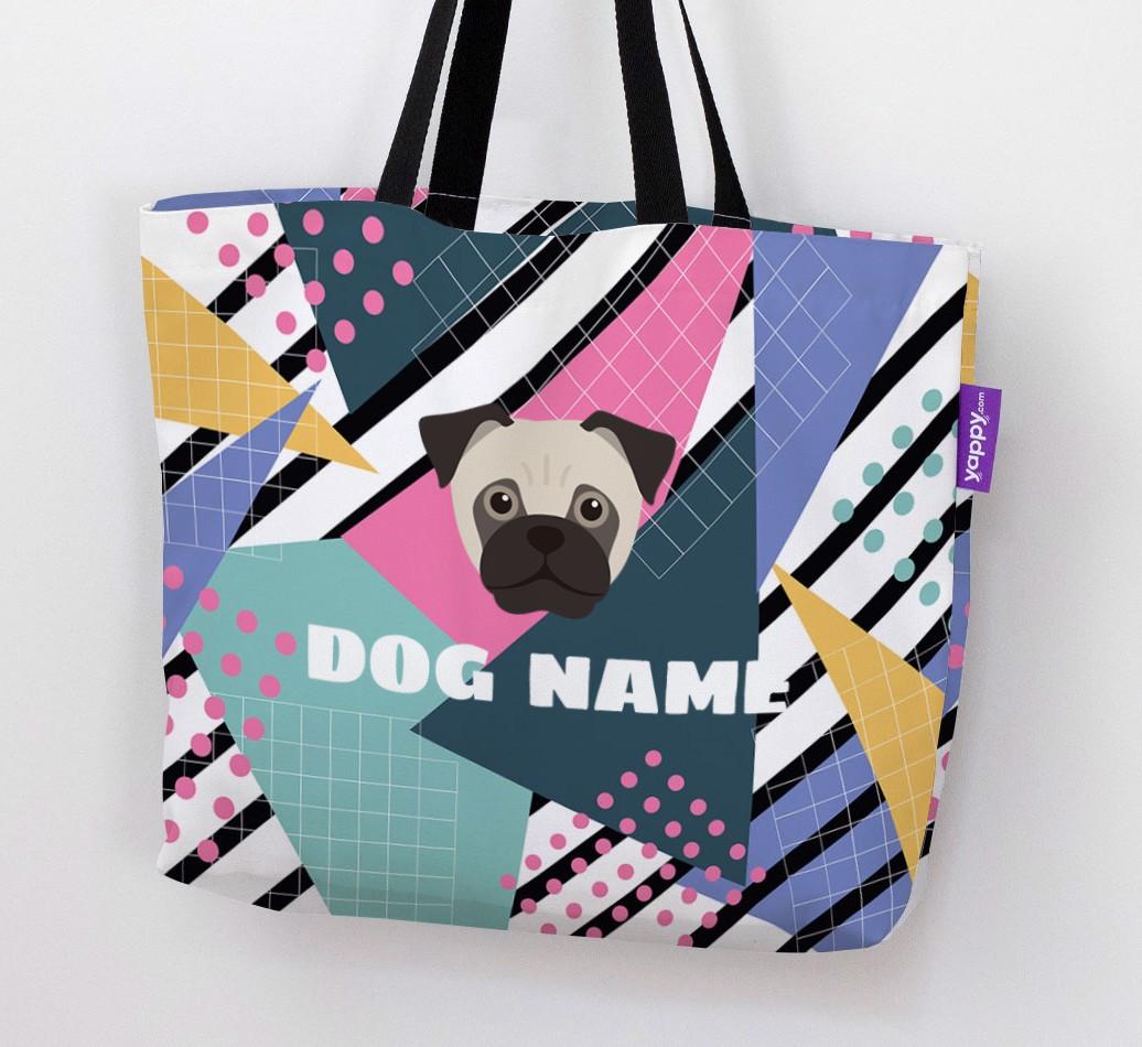 Retro Pattern: Personalized {breedFullName} Canvas Bag