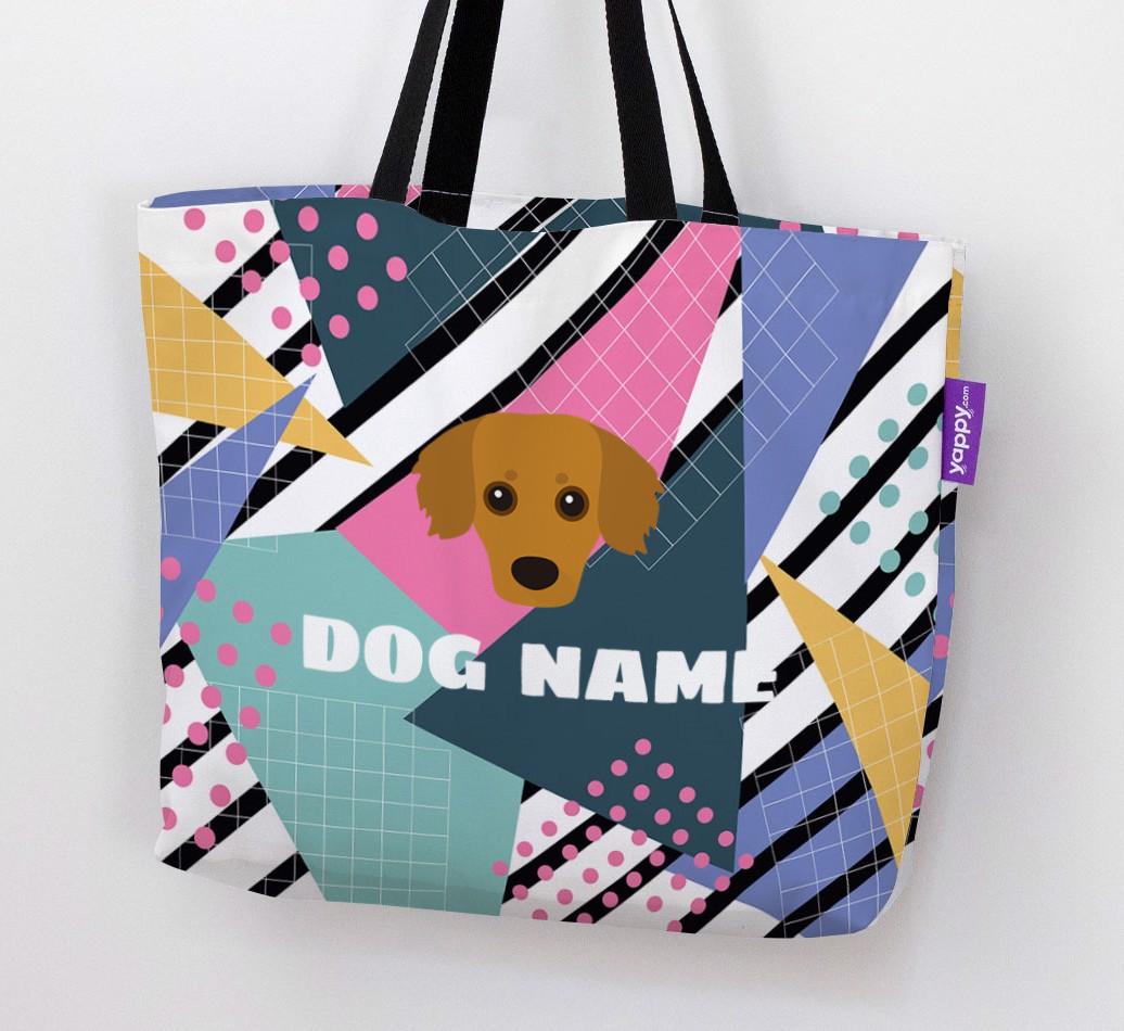 Retro Pattern: Personalized {breedFullName} Canvas Bag