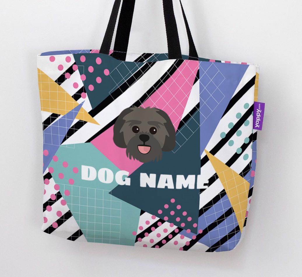 Retro Pattern: Personalized {breedFullName} Canvas Bag